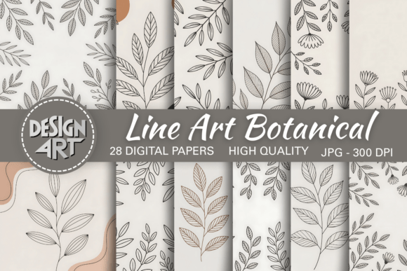 Download Line Art Botanical Background - Premium Resources