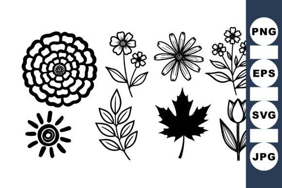 Download Vintage Floral Black Ink Set - Premium Bundle